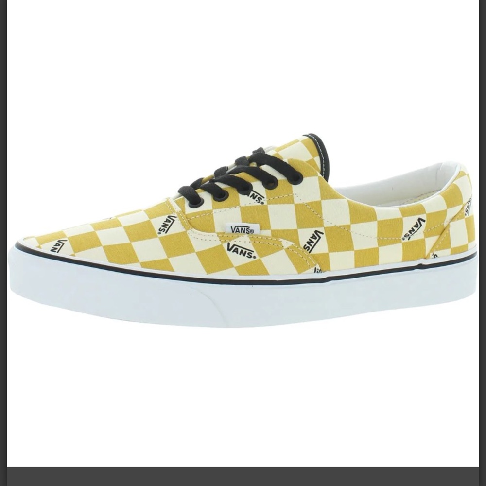 Vans Yellow Checkered Logo lace ups size 7 men/8.5 women